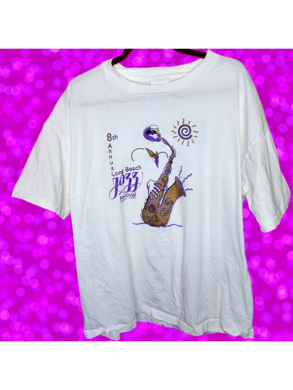 Vintage Single Stitch Long Beach Jazz Festival 1995 T-Shirt Xl Rare Mens